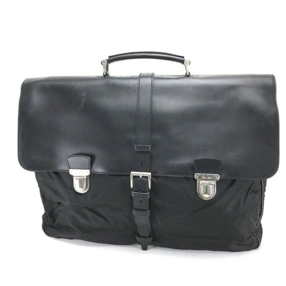 PRADA V122 Test Travel bag documents Cabas Business bag Hand Bag Black